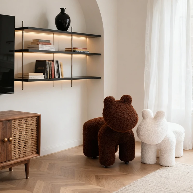 设计师小马椅网红极简阳台客厅时尚单人椅创意家用动物座椅滑轮