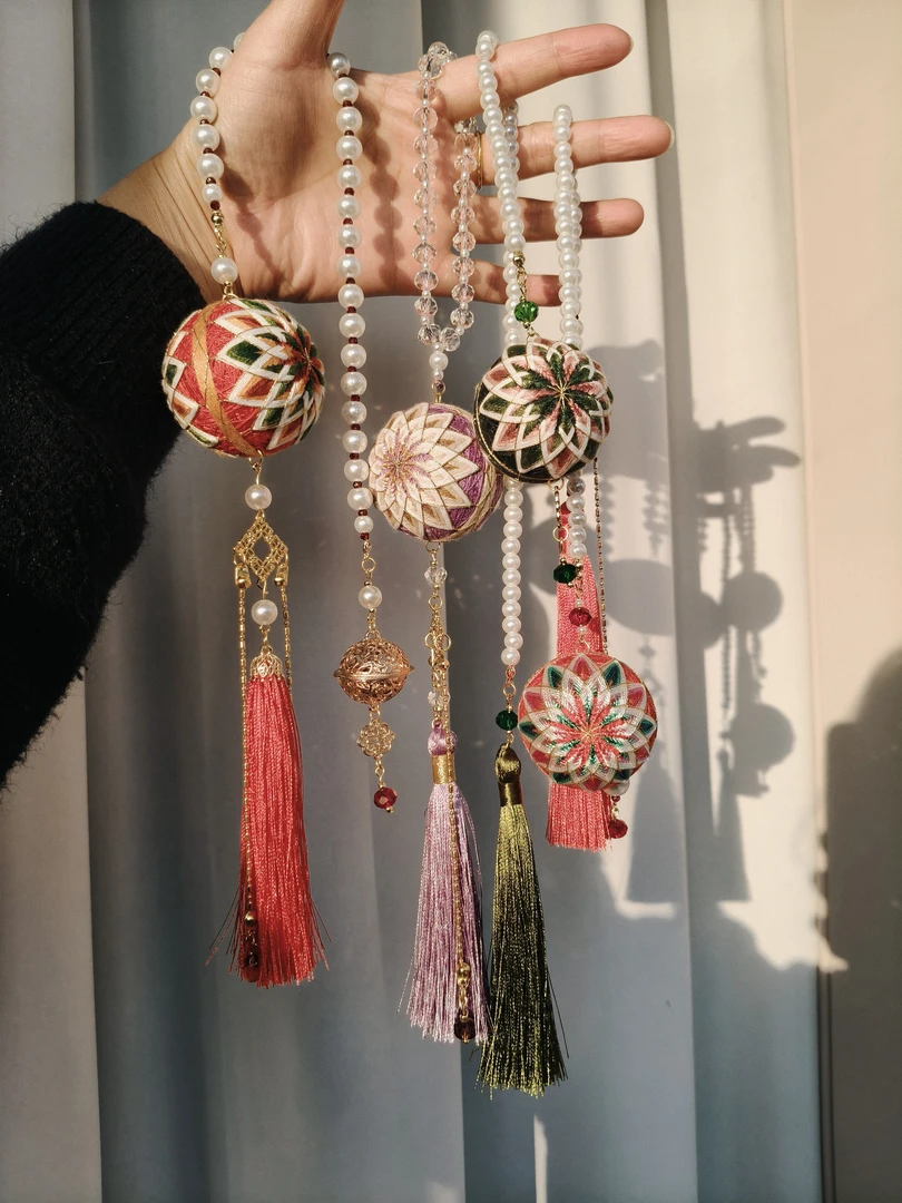 手鞠球-非遗手工纯手工制作车挂包挂钥匙挂