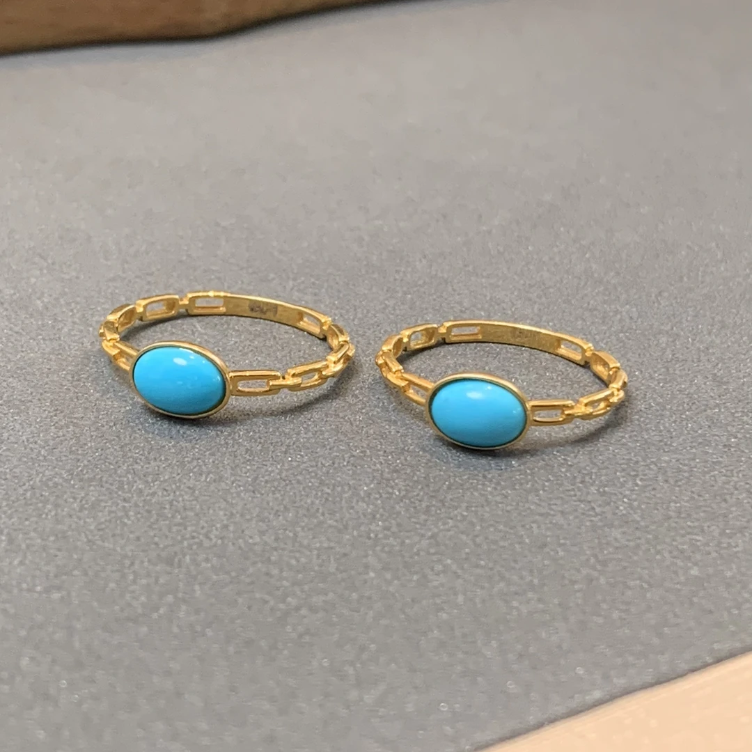 18K松石椭圆戒指 多样性发一 SYZB-007