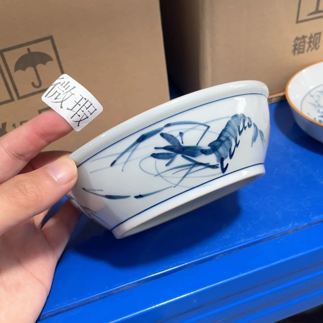 釉下手绘茶具微瑕