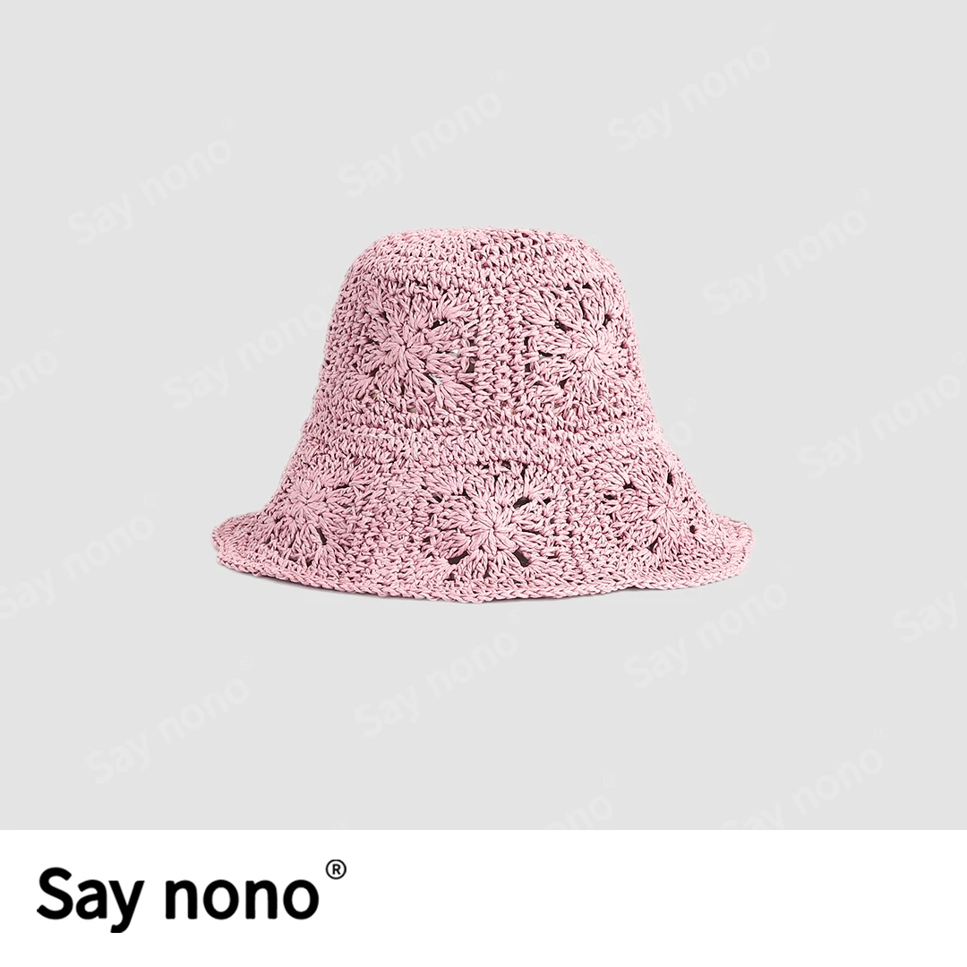 懒猫nono│Saynono 遮阳帽海边镂空度假风平沿帽渔夫帽/XXM9933