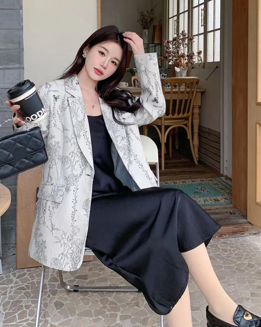 【高奢•墨雪】NN1458-时尚西装外套显瘦气质网红休闲百搭设计感韩版