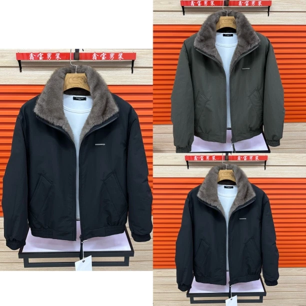 2589冬季男士加绒加厚保暖翻领座山雕保暖棉服外套