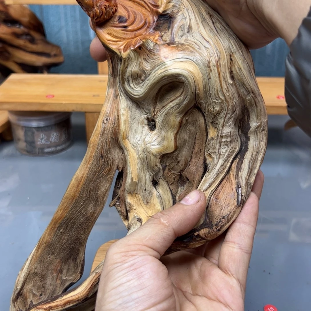 周***木崖柏木摆件手把件