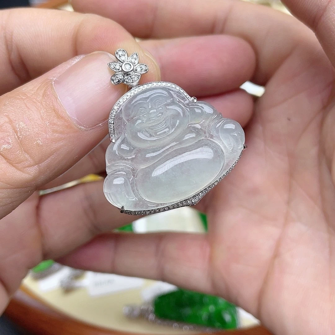 翡翠颈饰18K金镶嵌回流