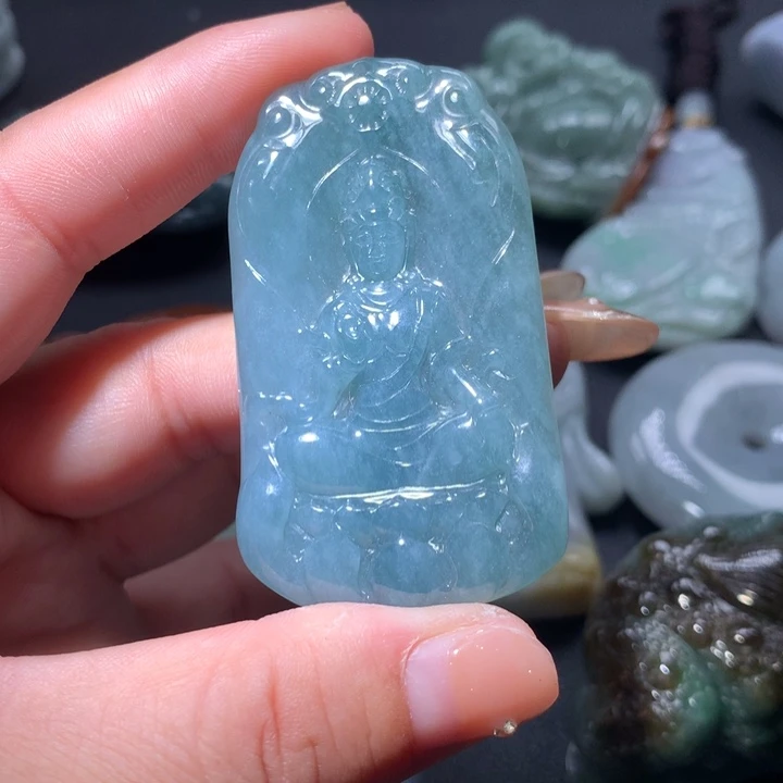 翡翠未镶嵌颈饰保真天然A货翡翠