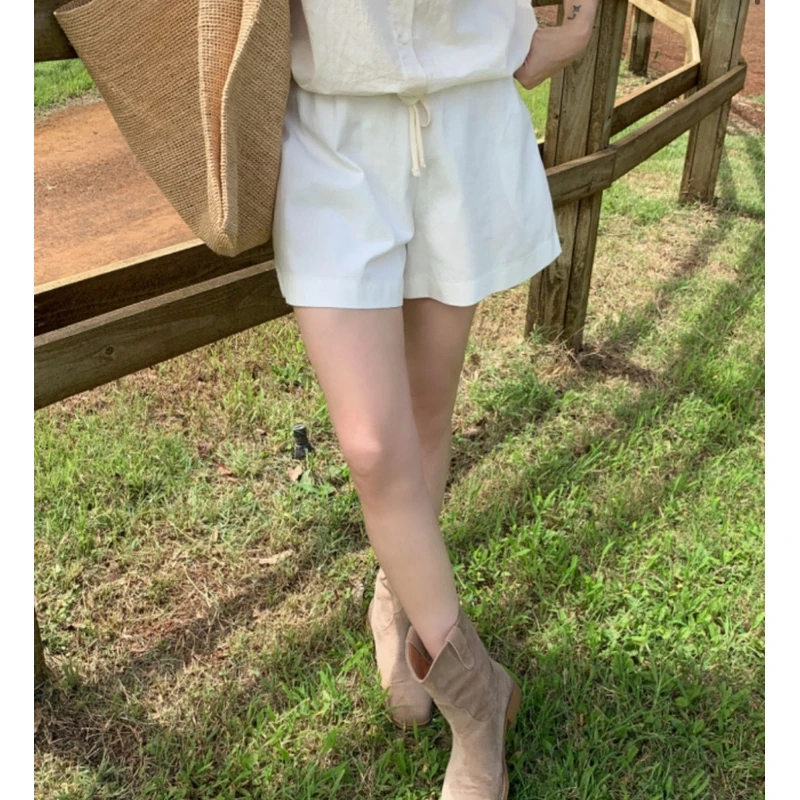 0472【夏季新款】慵懒风松弛感纯棉净版百搭休闲短裤（2516）