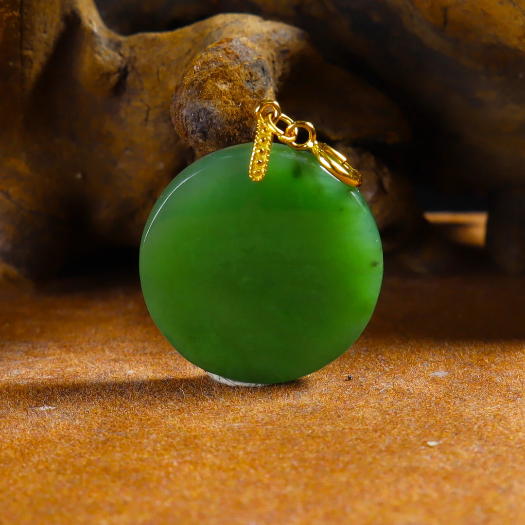 【双十一大促】S925银和田玉圆牌吊坠丨天然玉石丨多样性发一