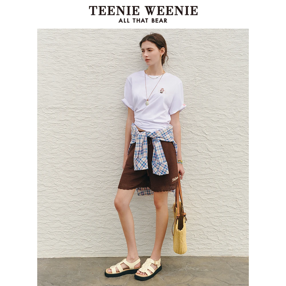 【女装优选KY】小熊女装春季白色基础休闲短袖T恤上衣TTRW243701T