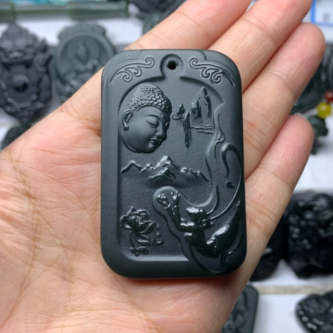 【闪购商品】颈饰未镶嵌和田玉双面雕刻