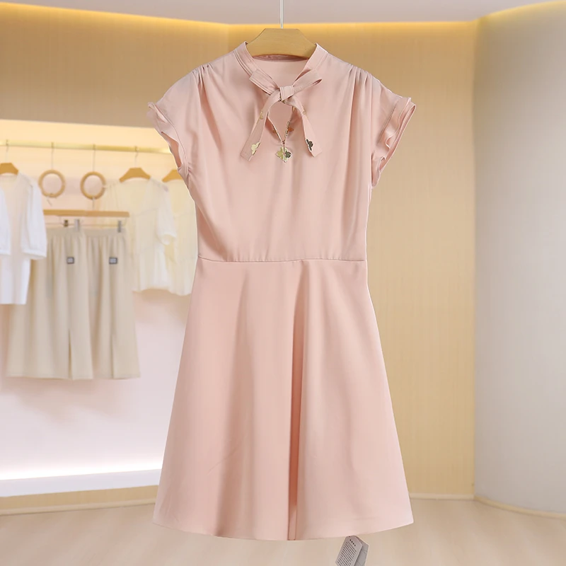 L2664-伍莎服饰云仓百搭时尚新款连衣裙#ZML46L033