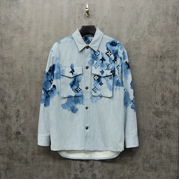 未使用 LouisVuitton/路易威登 Lv水墨Logo夹克外套/ZK98/M码宽松