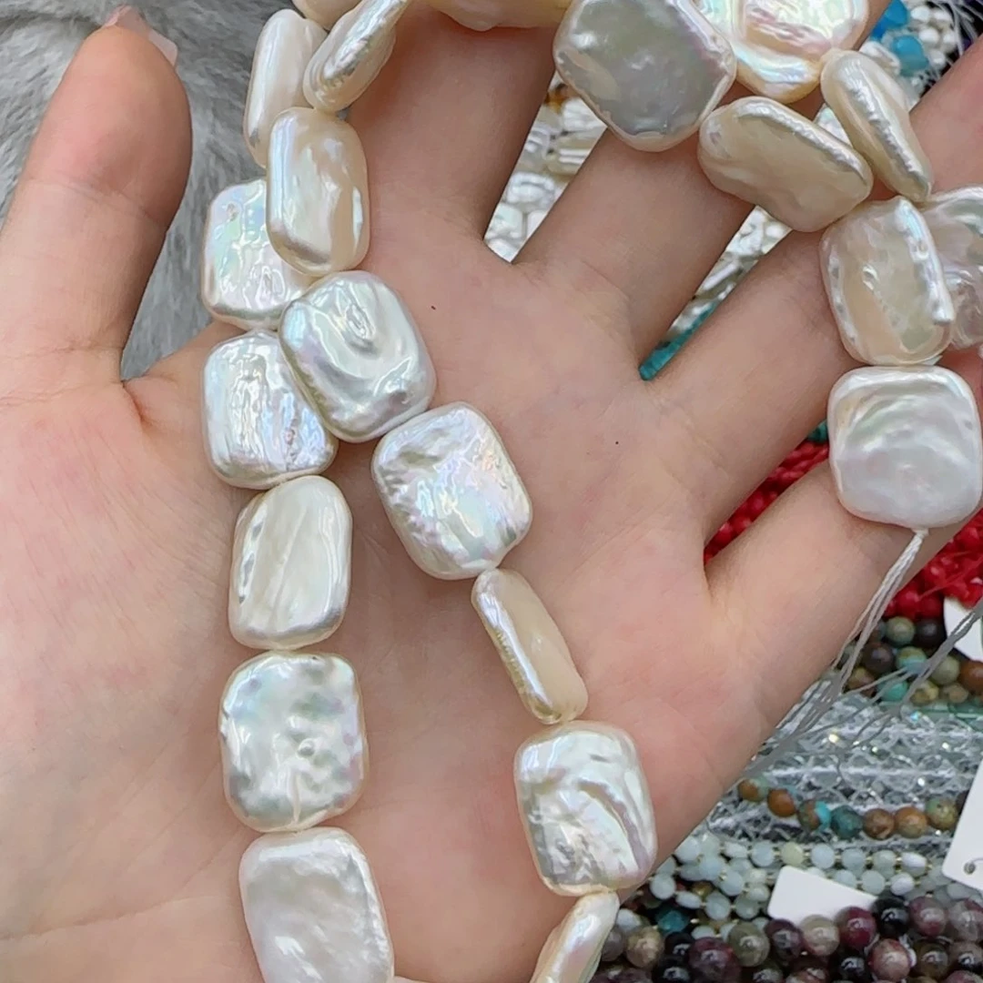 玛瑙/玉髓未镶嵌珠宝半成品淡水珍珠一条14×17