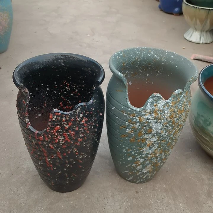 红陶口15高25两个盆