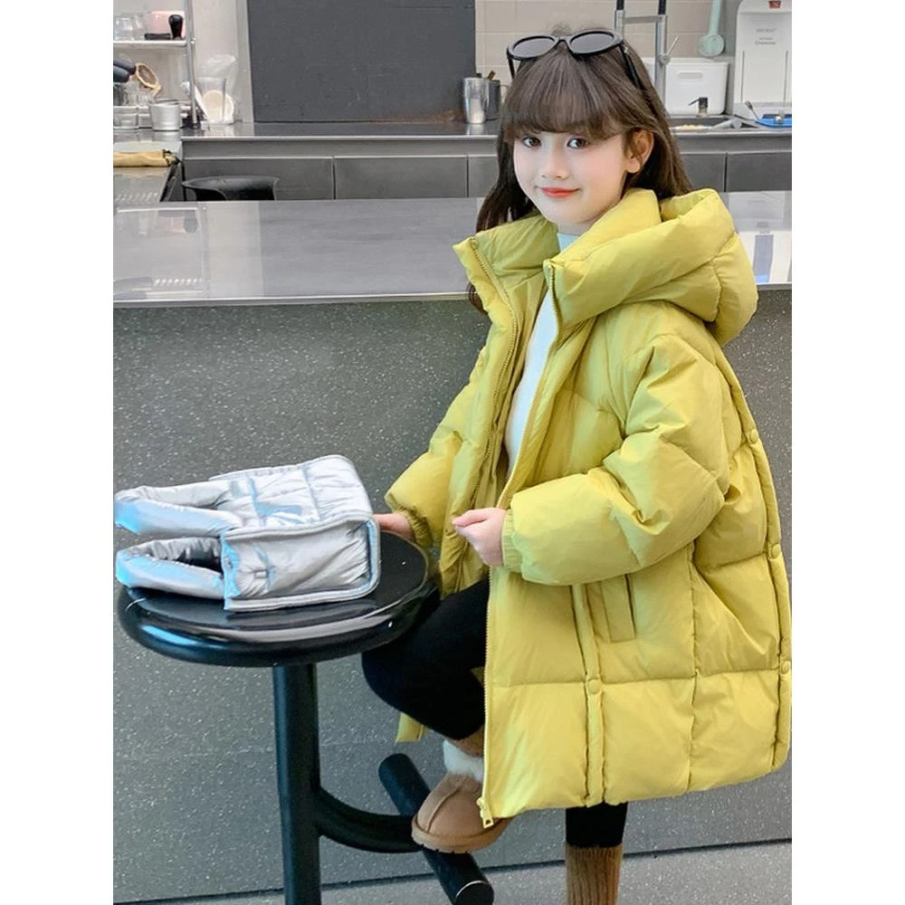 女童6-12岁潮款中长款服女童服2025新款冬季儿童洋气时髦中长款羽