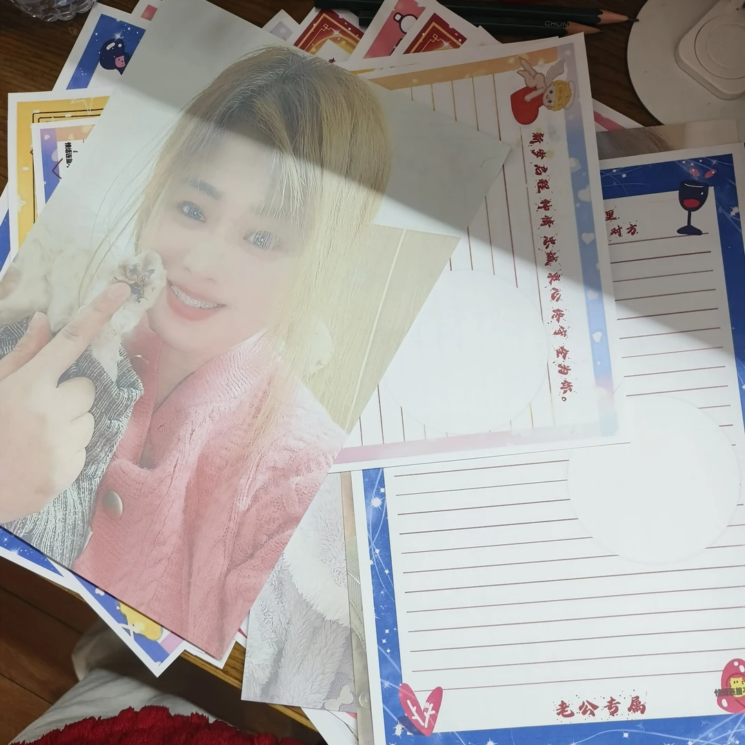 双面a4信纸（a面手绘卡通图复印+b面照片）16张【下单前咨询】