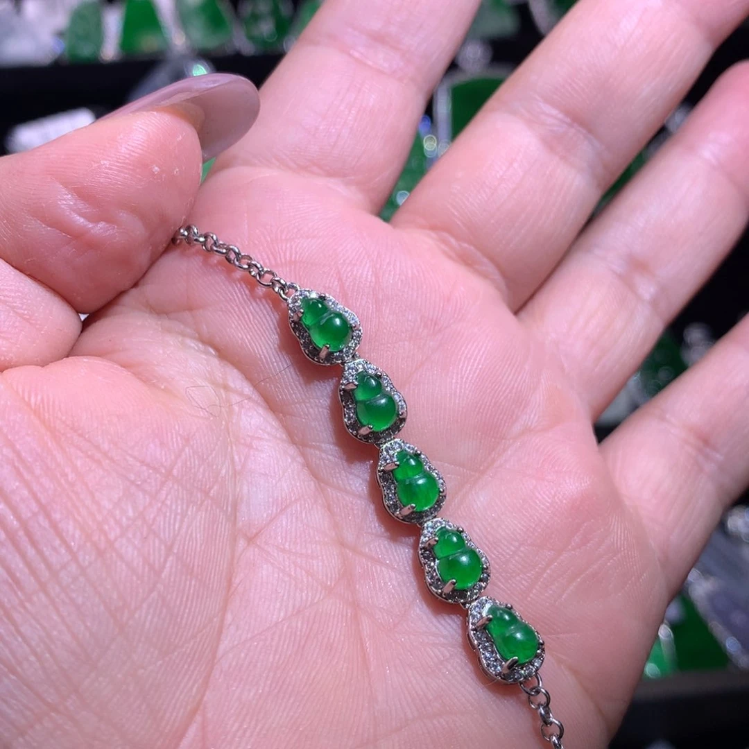 【闪购商品】银S925镶嵌手链翡翠天然翡翠