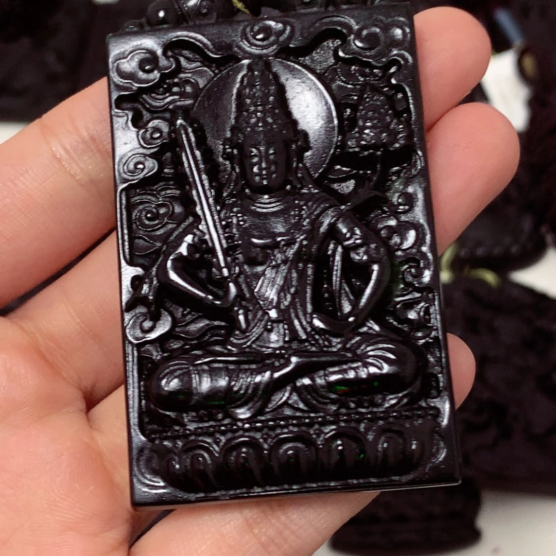 天然缅甸a货钢琴黑挂件