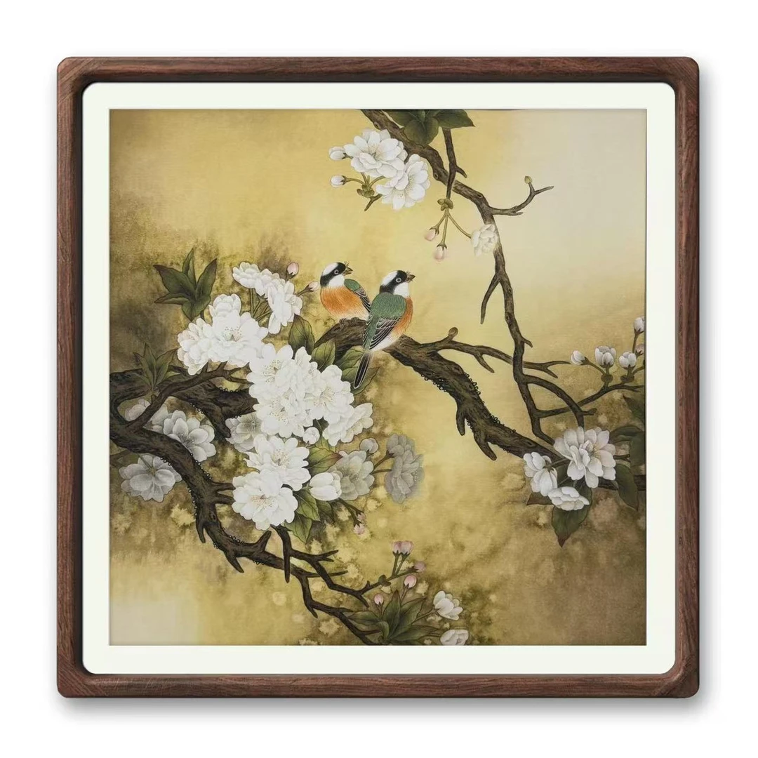 高老师花鸟系列作品灵雀双影祥和