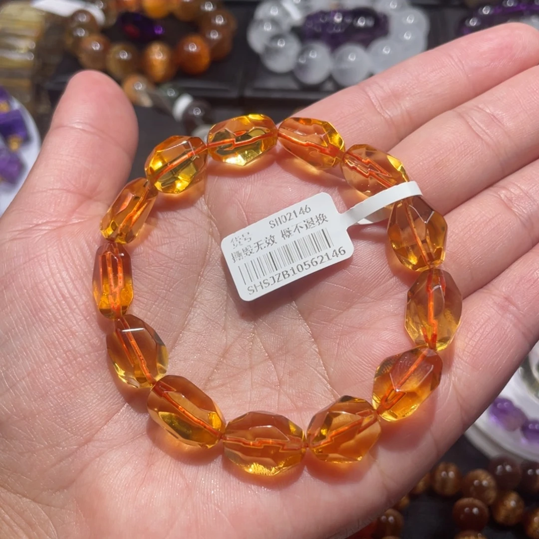 手链未镶嵌水晶黄水晶10mm左右