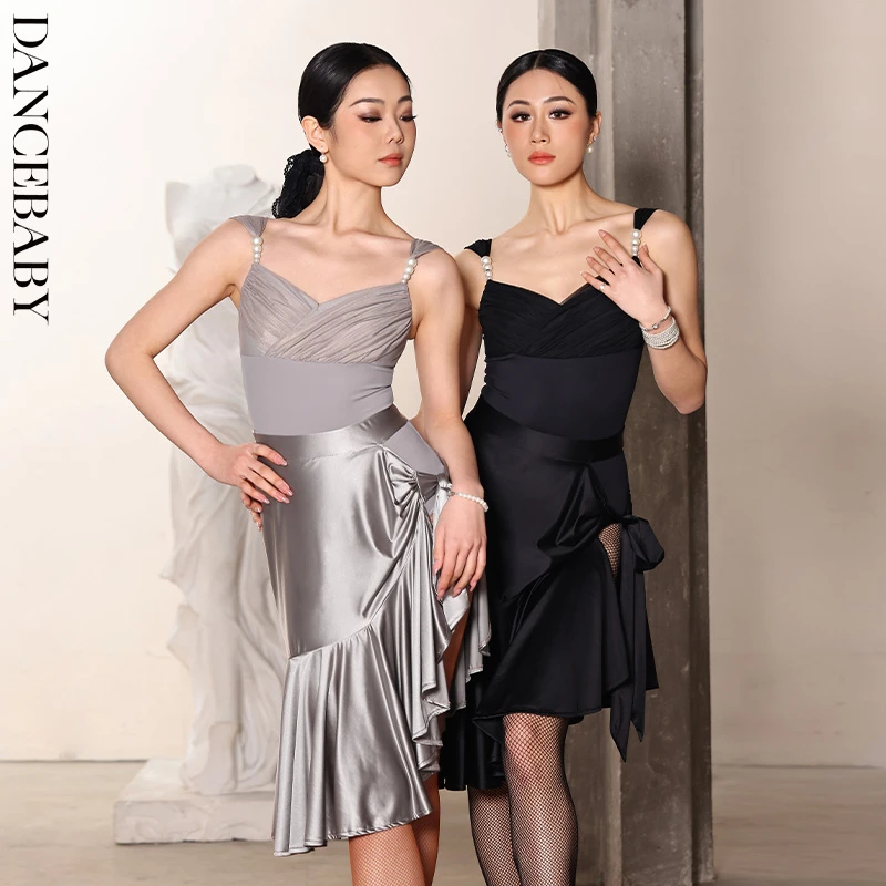 dancebaby拉丁舞上衣女新款舞服国标舞服成人时尚舞蹈服舞衣YD504