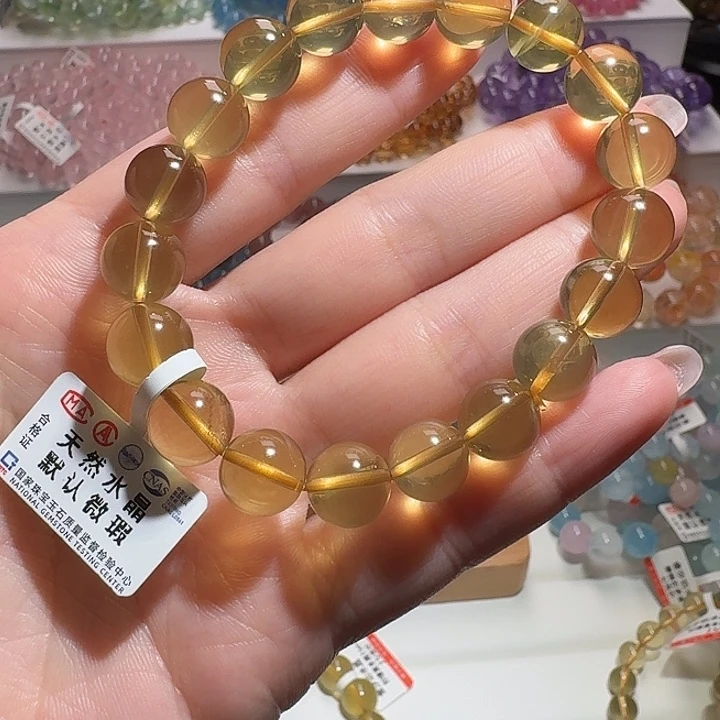 水晶手链未镶嵌   柠檬黄水晶10.2