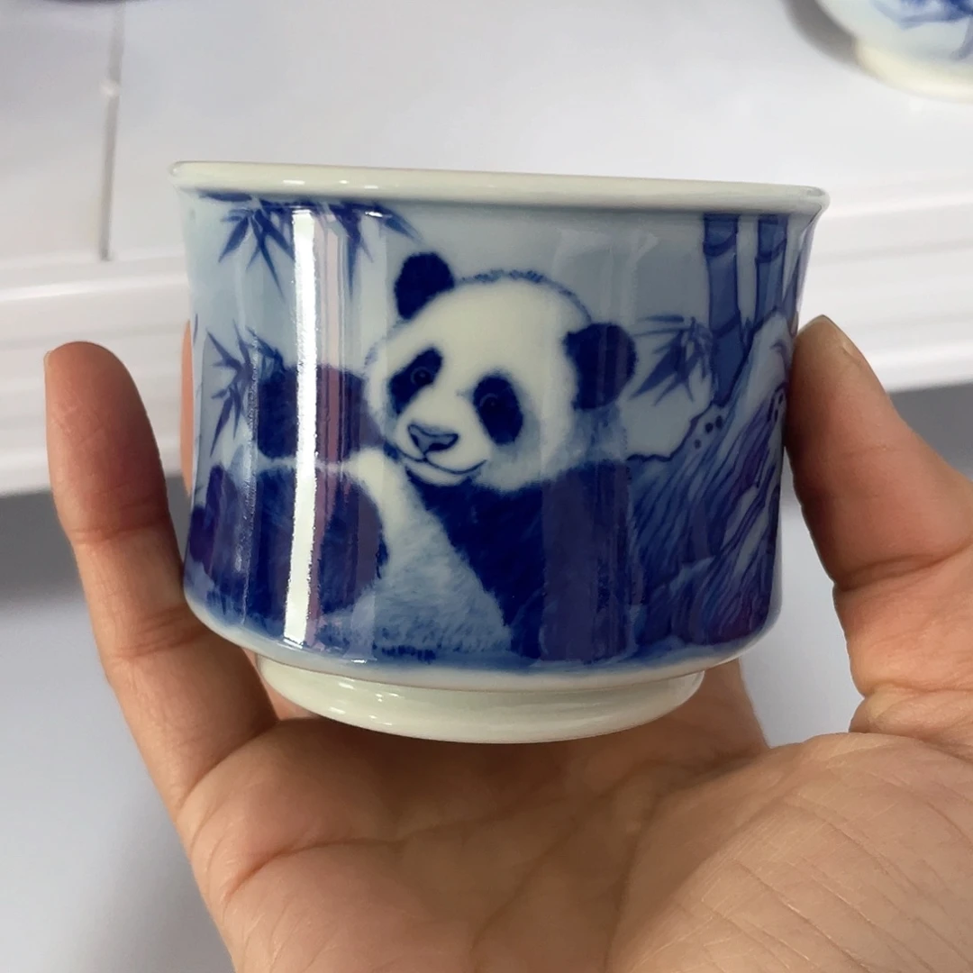 泥藝瓷梦熊猫直口杯