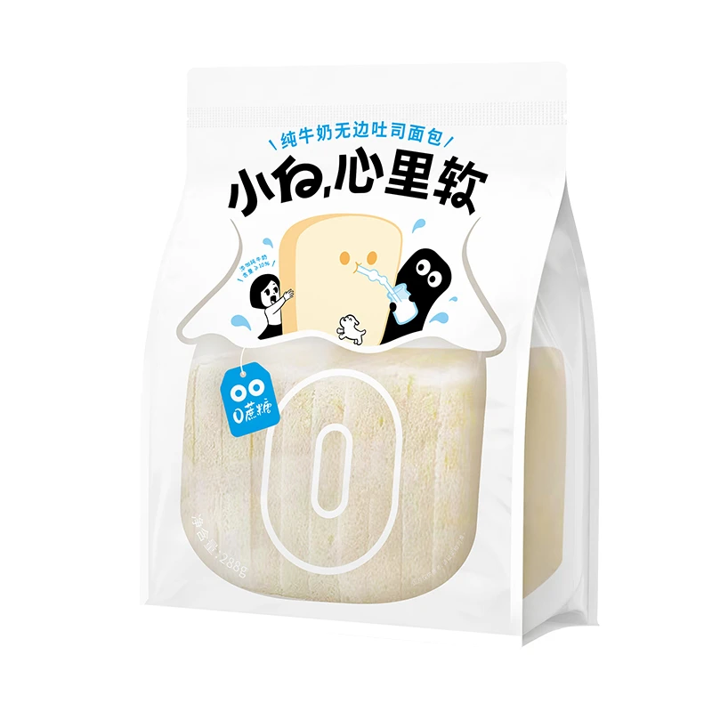 小白心里软纯牛奶无边吐司面包288g/袋