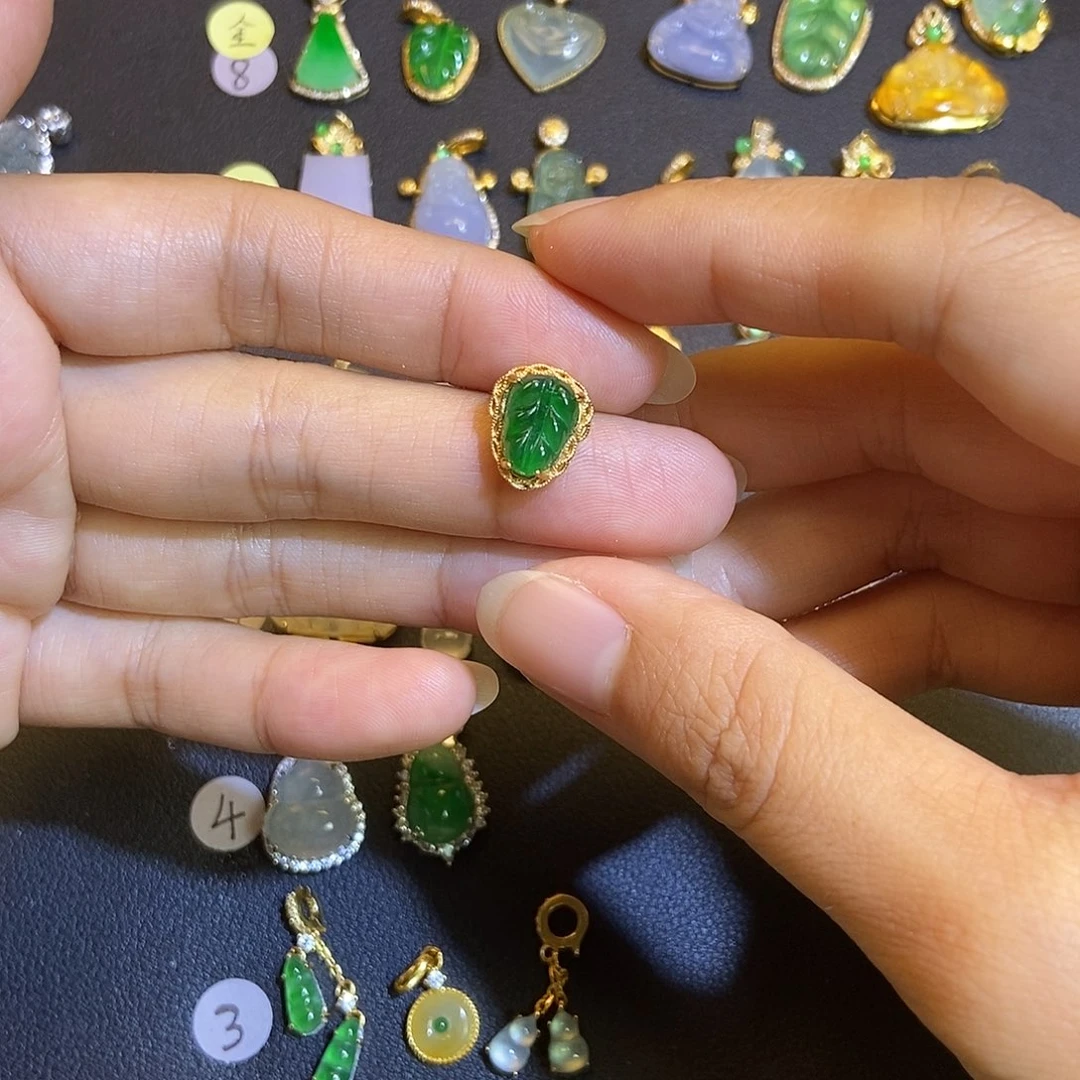 翡翠银S925镶嵌吊坠(不含链)