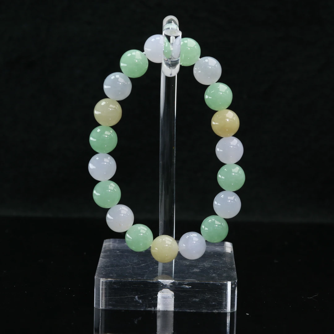 34天然缅甸翡翠A货冰种多宝手串/700250/上海嘉禾拍卖