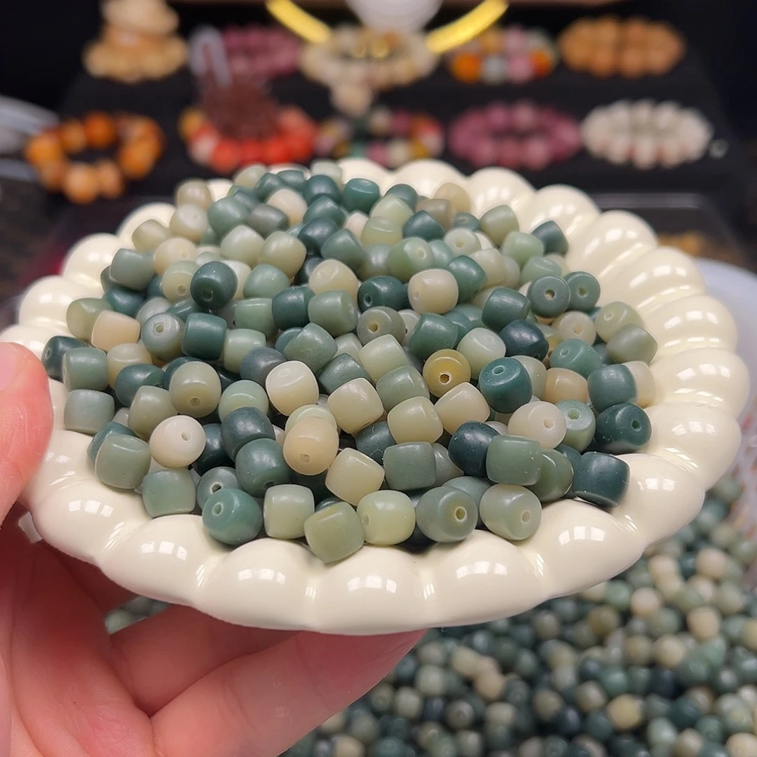 菩提根/象牙果手串卡9绿色直切500颗