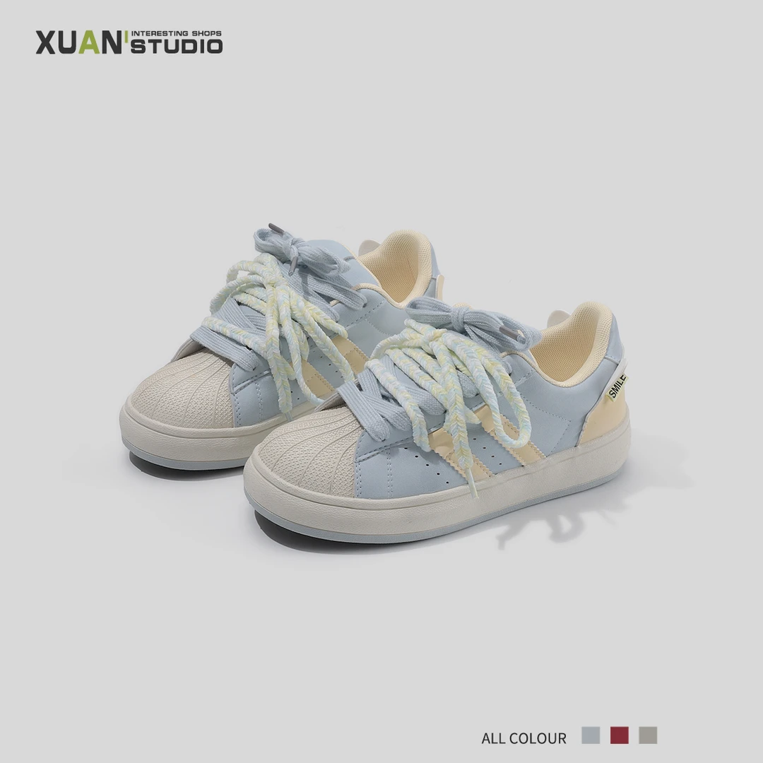 贝壳头女鞋2025春季新款学生休闲板鞋运动鞋小白鞋子复古港风百搭