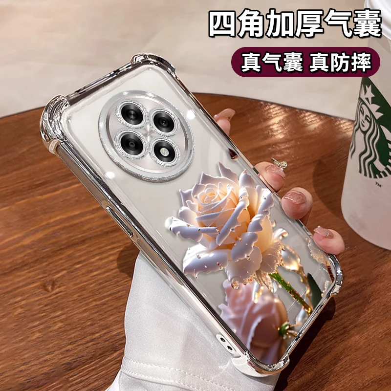 适用于OPPOa3水晶玫瑰电镀防摔壳创意女手机壳保护套