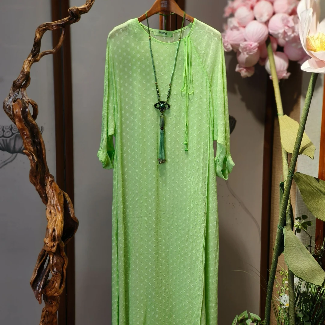 净居衣舍 原创设计桑蚕丝禅意长裙AS006