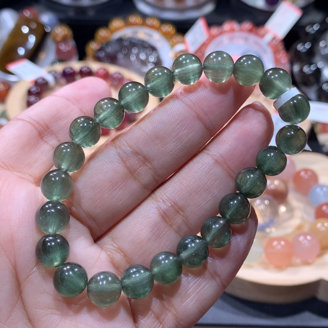 水晶手链未镶嵌绿发晶8mm