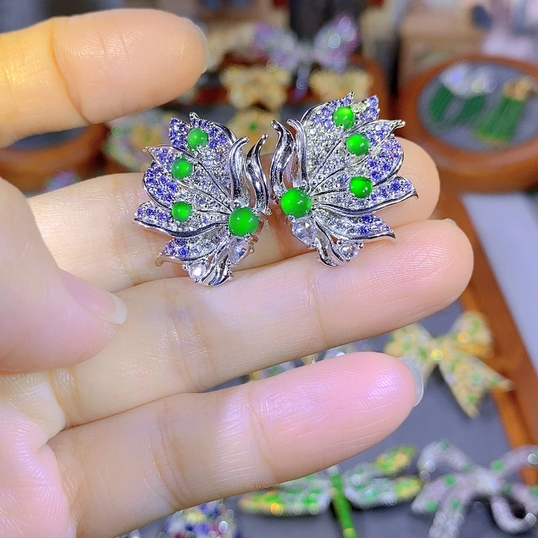 颈饰银S925镶嵌翡翠