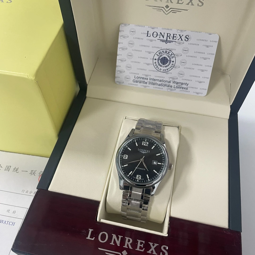 LONREXS/康柏黑/表径41mm男士经典全自动腕表