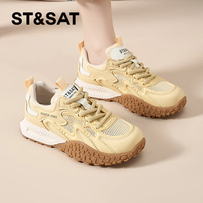 星期六德训休闲鞋女款2025新款春夏季百搭运动鞋时尚低帮跑步女鞋
