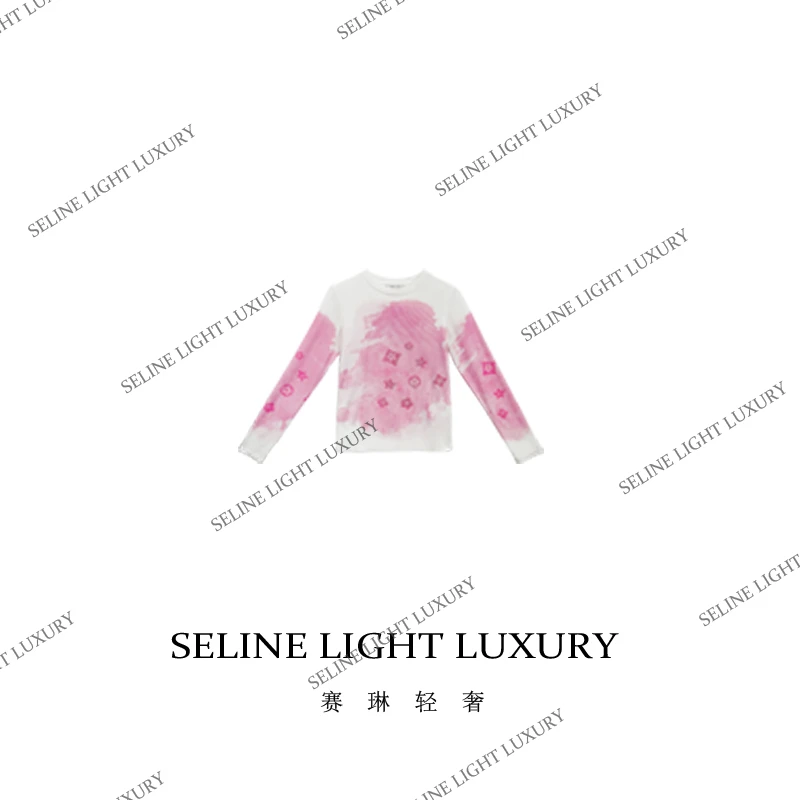 【24Q-115】2024 SELINE 轻奢网纱设计感粉色百搭时尚气质休闲上衣