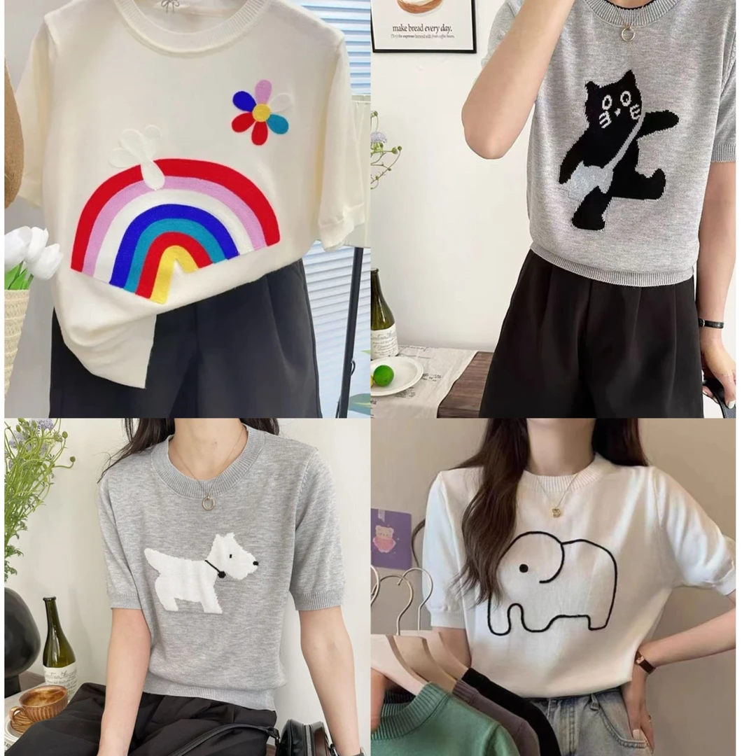 《001-150》进意女装 高端夏季新款女装针织短袖集合直播专享链接