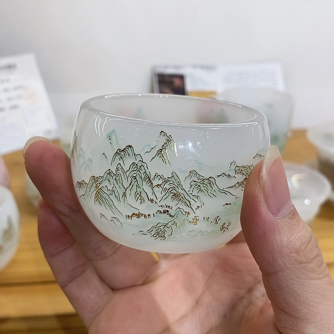 手工艺品琉璃千里江山客杯