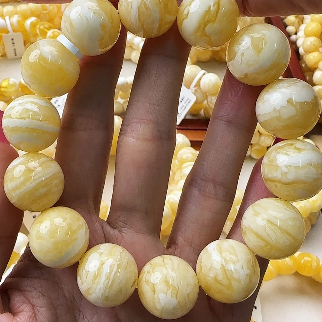 琥珀未镶嵌手链蜜蜡手串