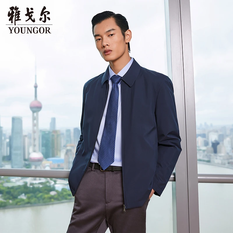 雅戈尔男士羽绒服修身中年秋冬新款商务休闲行政户外短款保暖外套