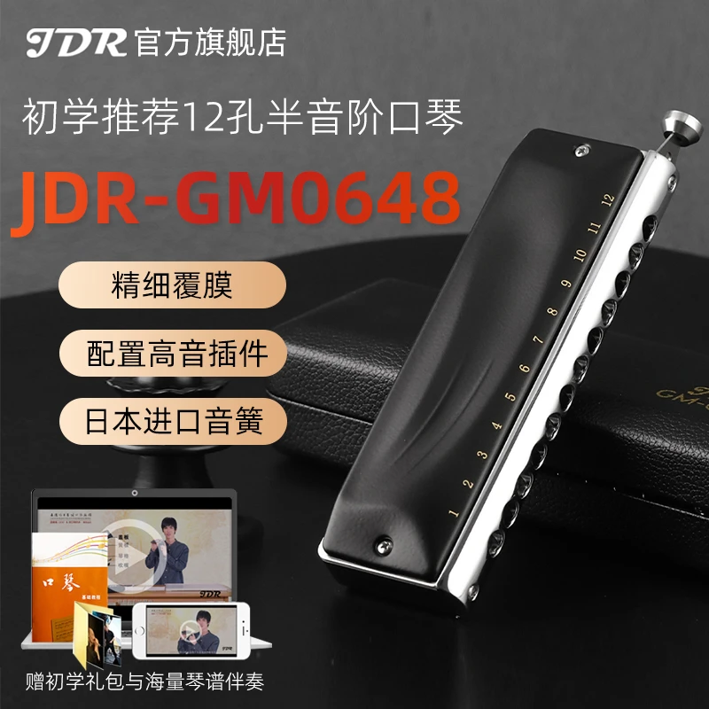 JDR/嘉德瑞GM-0648半音阶口琴专业演奏12孔c调初学者学生入门练习