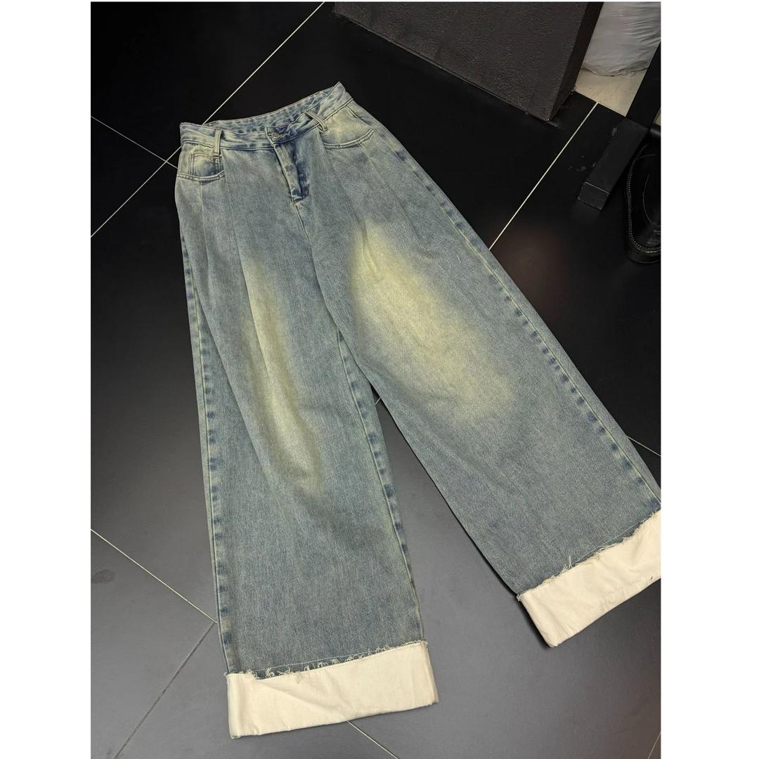 十三行QU-直筒复古牛仔裤#ZS88023