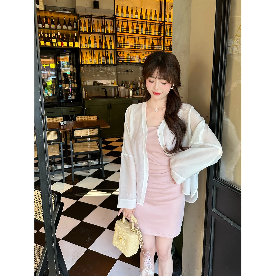 GA盈瓷气质显瘦针织吊带连衣裙女夏超好看纯欲小裙子 24SS0339