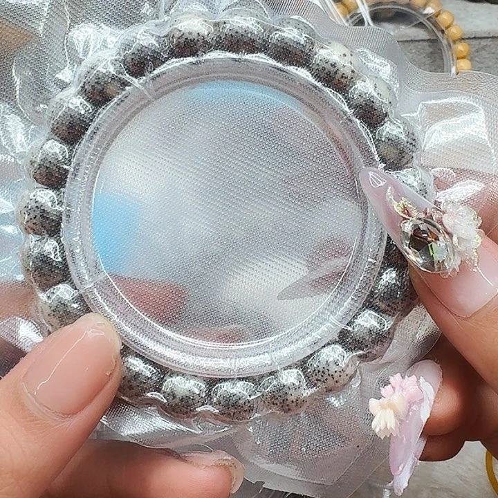 星月菩提手串377高端黑灰星月菩提10桶单圈