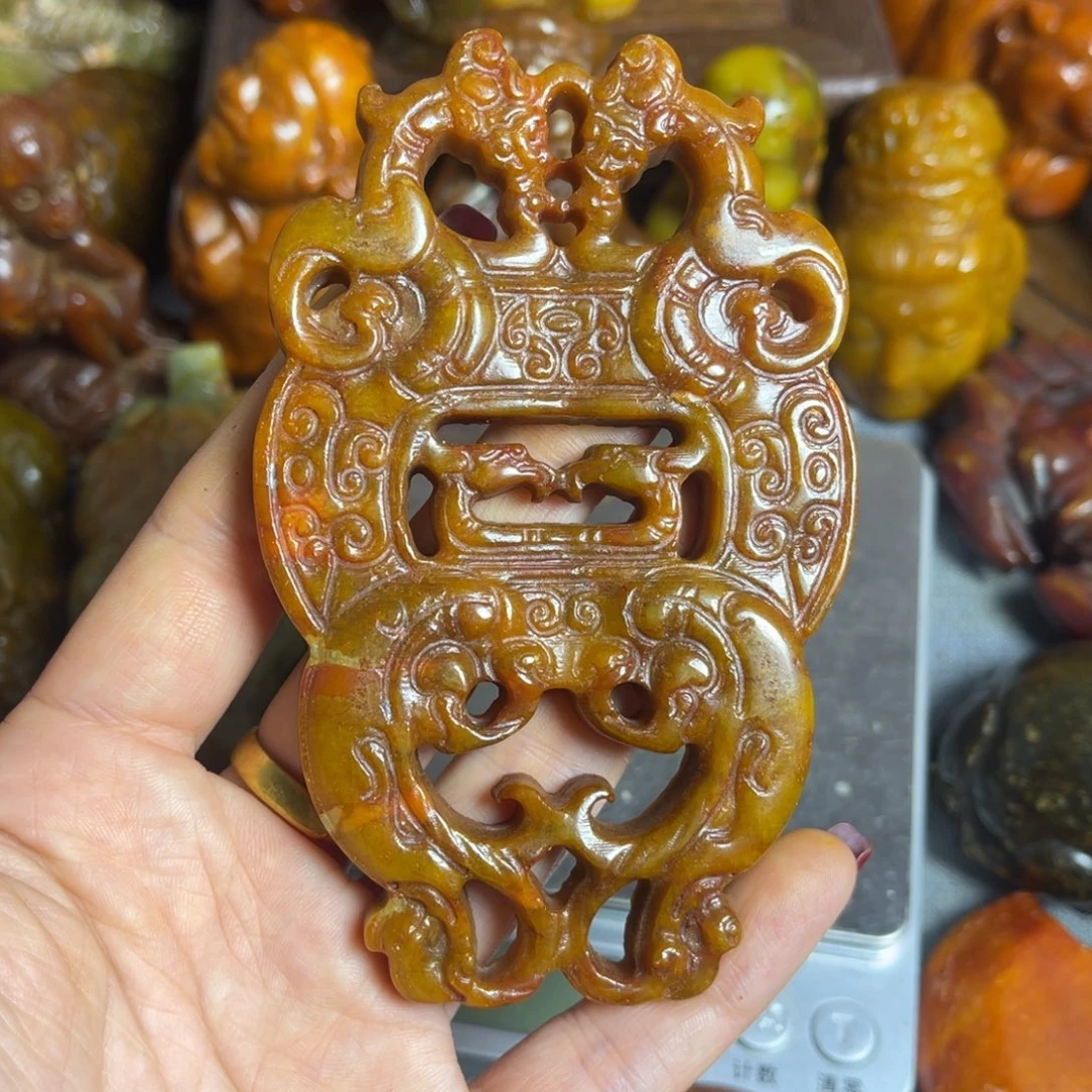 蛇纹石玉合金颈饰