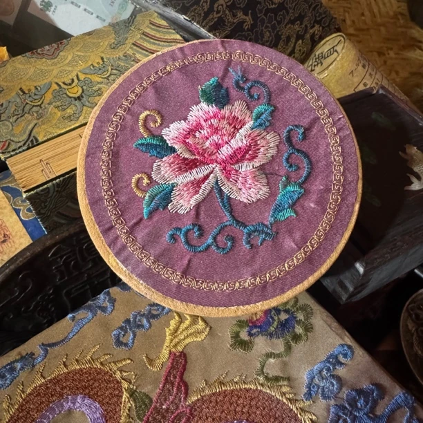 【闪购商品】木摆件牡丹花木盒復古風平安无事一套