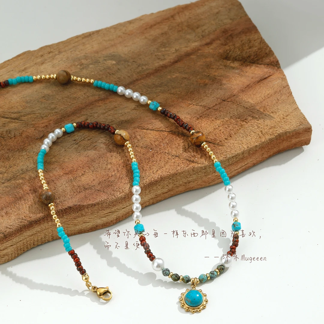 钛钢项链 【贝加尔湖】原创设计小众民族风项链复古钛钢颈链坠链